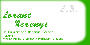 lorant merenyi business card